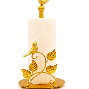 Paper Towel Holder Countertop Golden Bird Decor Cast Iron Solid Birds