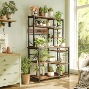 6-Tier Bakers Rack with Power Outlets