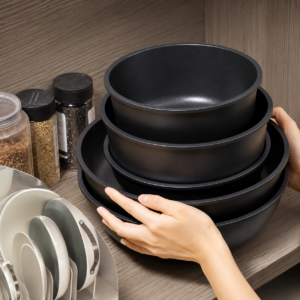 21-Piece Nonstick Ceramic Cookware Set with Detachable Handles